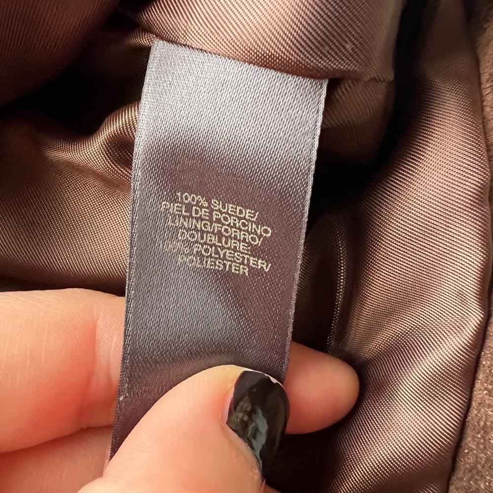 Liz Claiborne Dark Brown 100% Suede Blazer - Picture 9 of 9